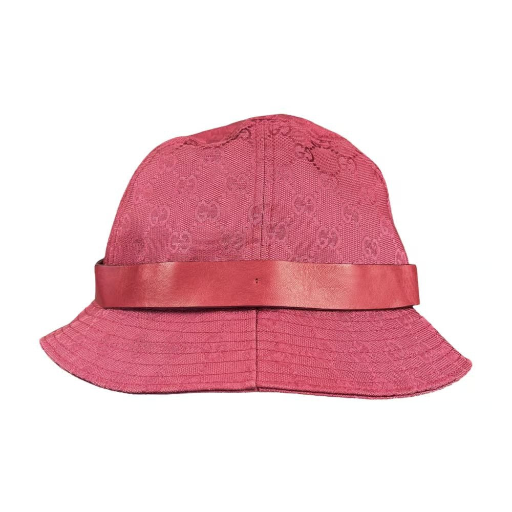 Gucci fuchsia pink Guccissima print Traditional Web Fedora