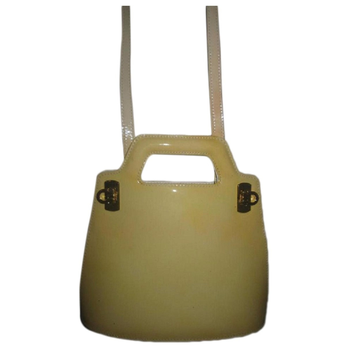 Ferragamo yellow patent leather two-way handbag- RE-RELEASED!