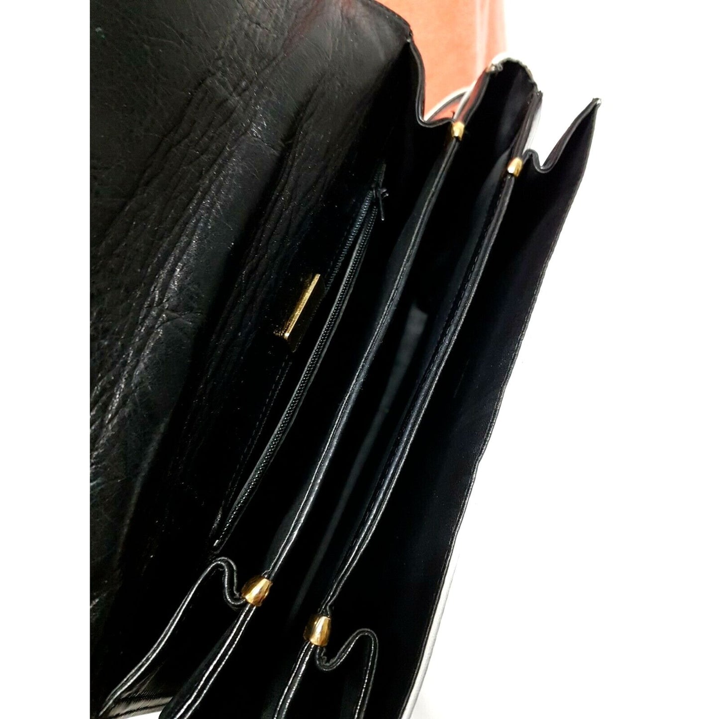 Bally black & white leather color block cross body