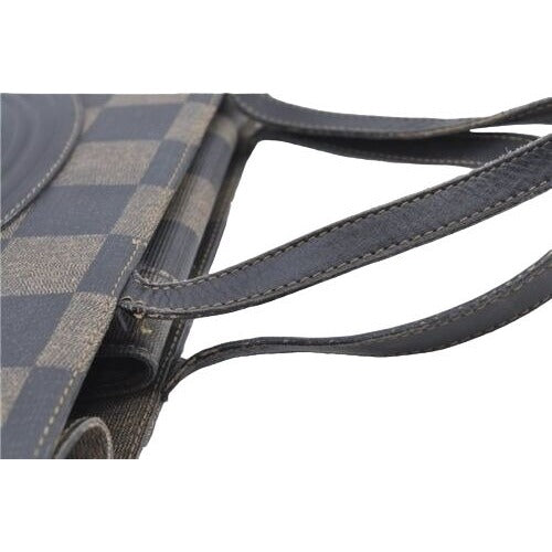 Vintage, Fendi, Roma 1925, checkerboard print in shades of brown coated canvas & brown leather, cross body, tote, or back pack