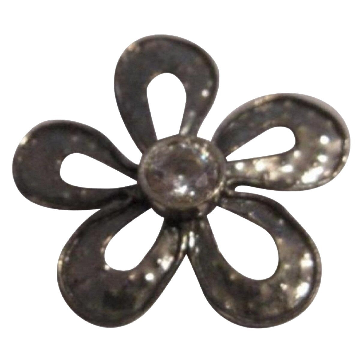 Silpada, vintage, Modernist style, sterling silver & white topaz, signed, artisan, pendant/brooch
