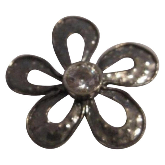 Silpada, vintage, Modernist style, sterling silver & white topaz, signed, artisan, pendant/brooch
