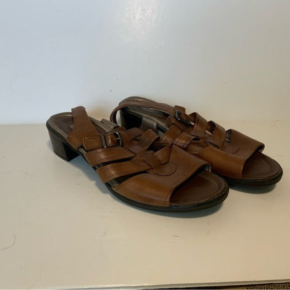 ECCO Camel Brown Strappy Open Toe Low Sandal