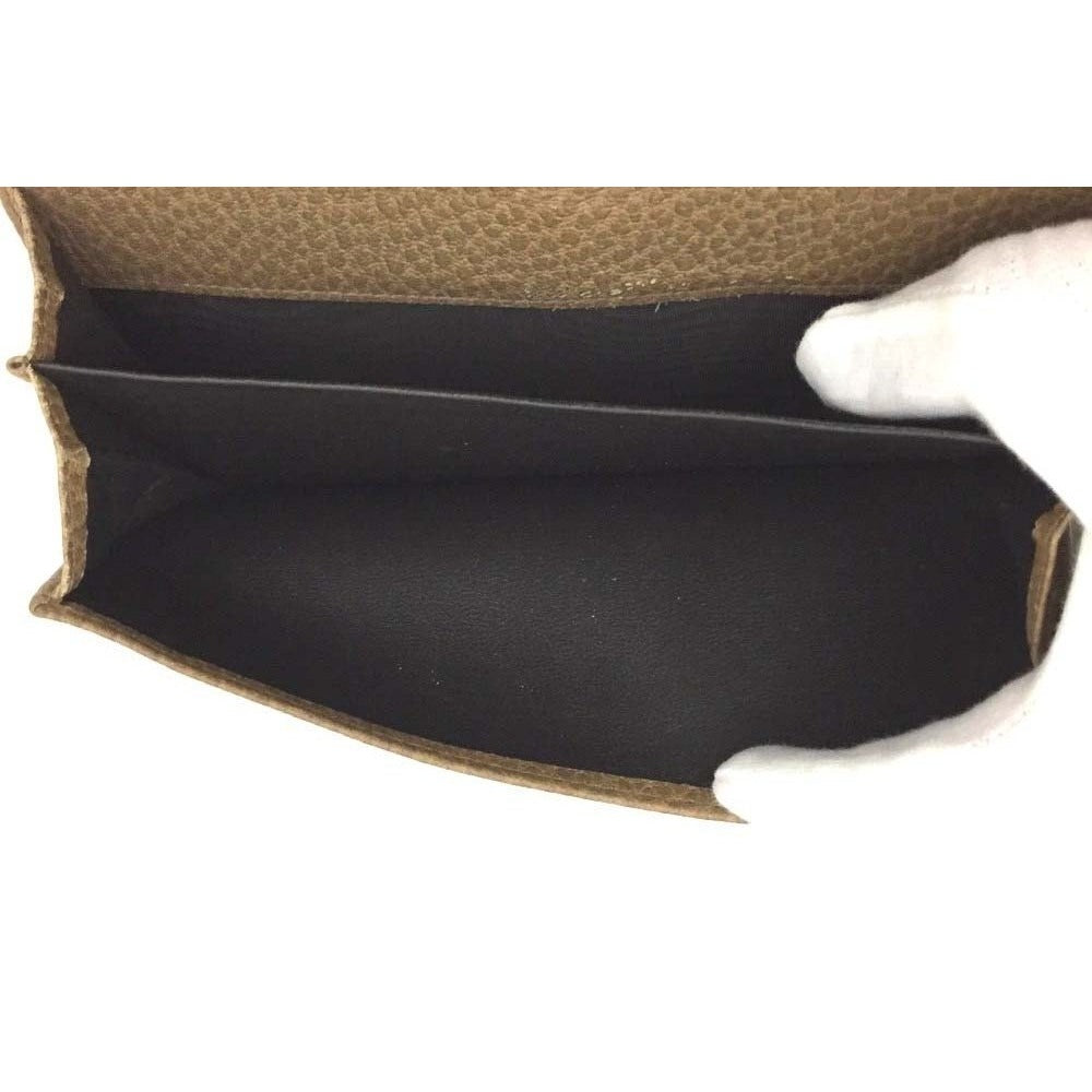 RARE, Gucci, Tom Ford era, textured camel leather XL continental bi-fold wallet with a gold Gucci logo clasp & lots of cards slots