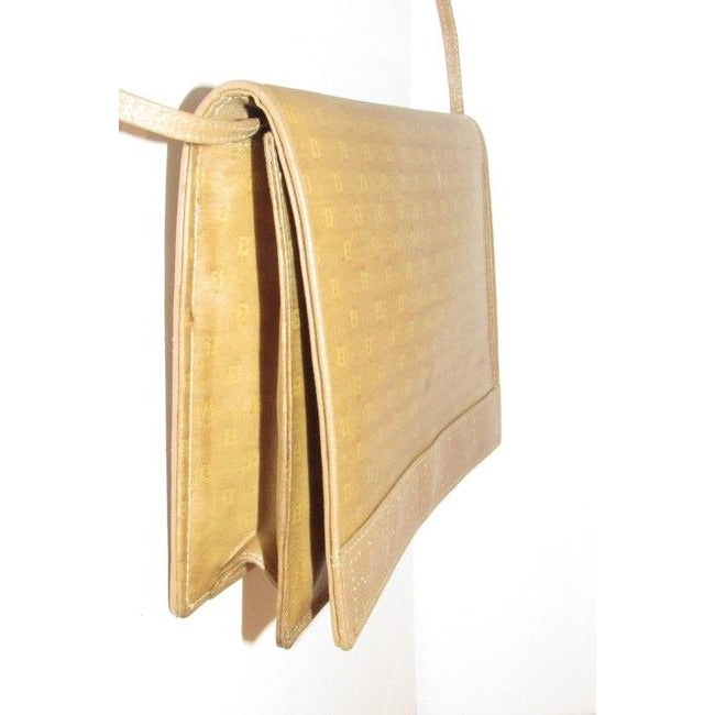 Fendi dark yellow Zucchino print two-way purse w FF trim