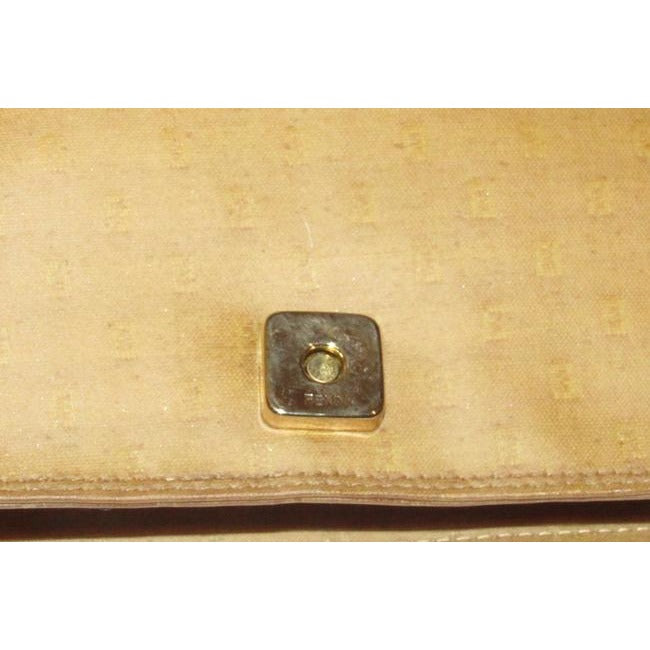 Fendi dark yellow Zucchino print two-way purse w FF trim