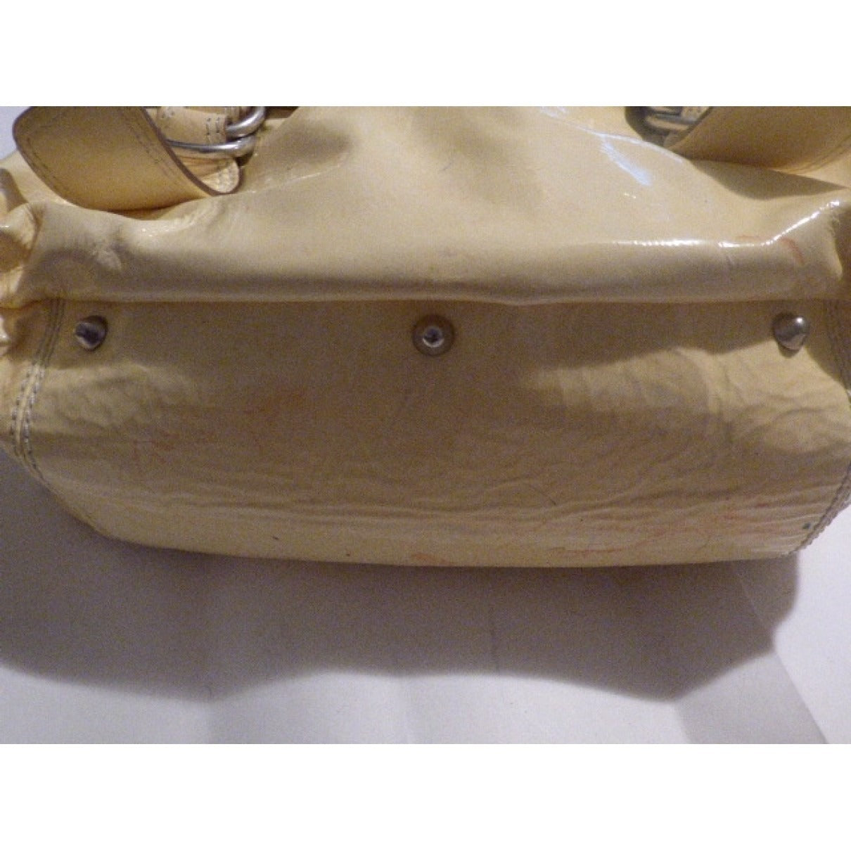 Chloe pale yellow leather XL Bay satchel w green