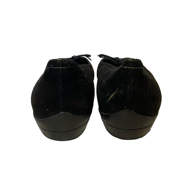 Salvatore Feraagamo Black Suede and Patent Ballet Flats