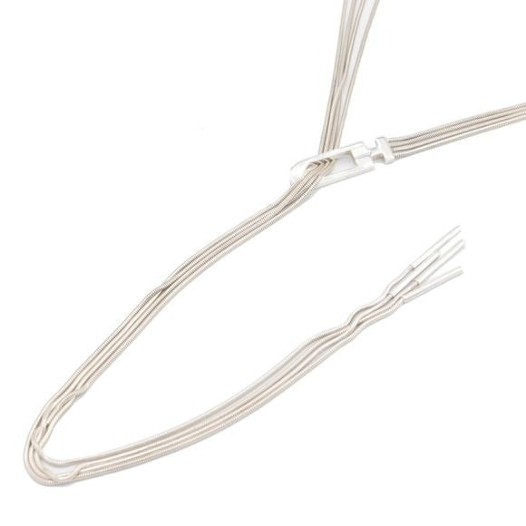 Gucci sterling three strand lariat necklace w square G clasp