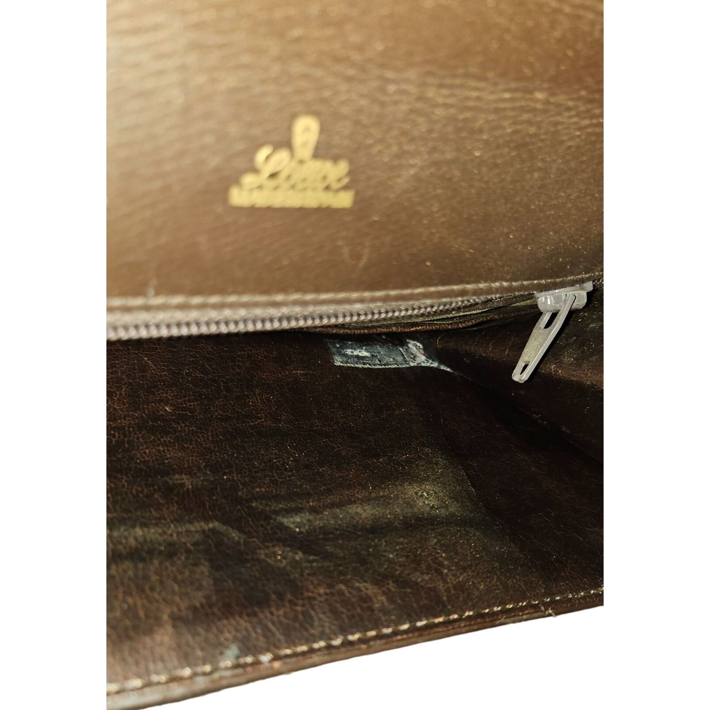 Loewe mahogany leather asymmetrical XL clutch