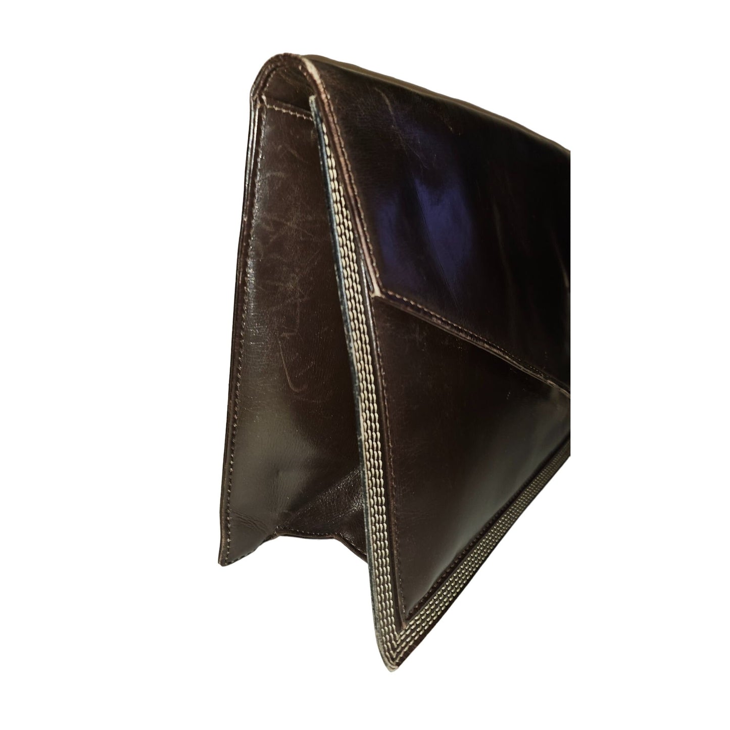 Loewe mahogany leather asymmetrical XL clutch