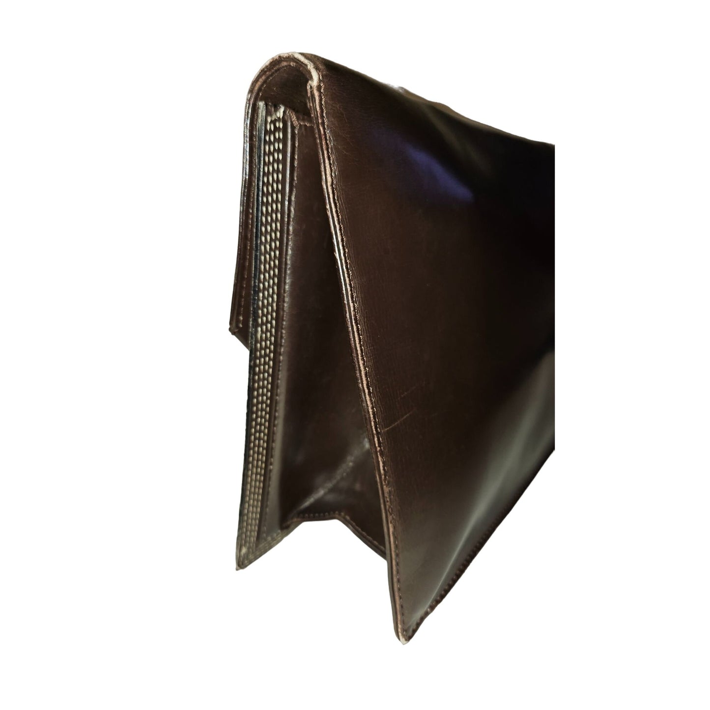 Loewe mahogany leather asymmetrical XL clutch