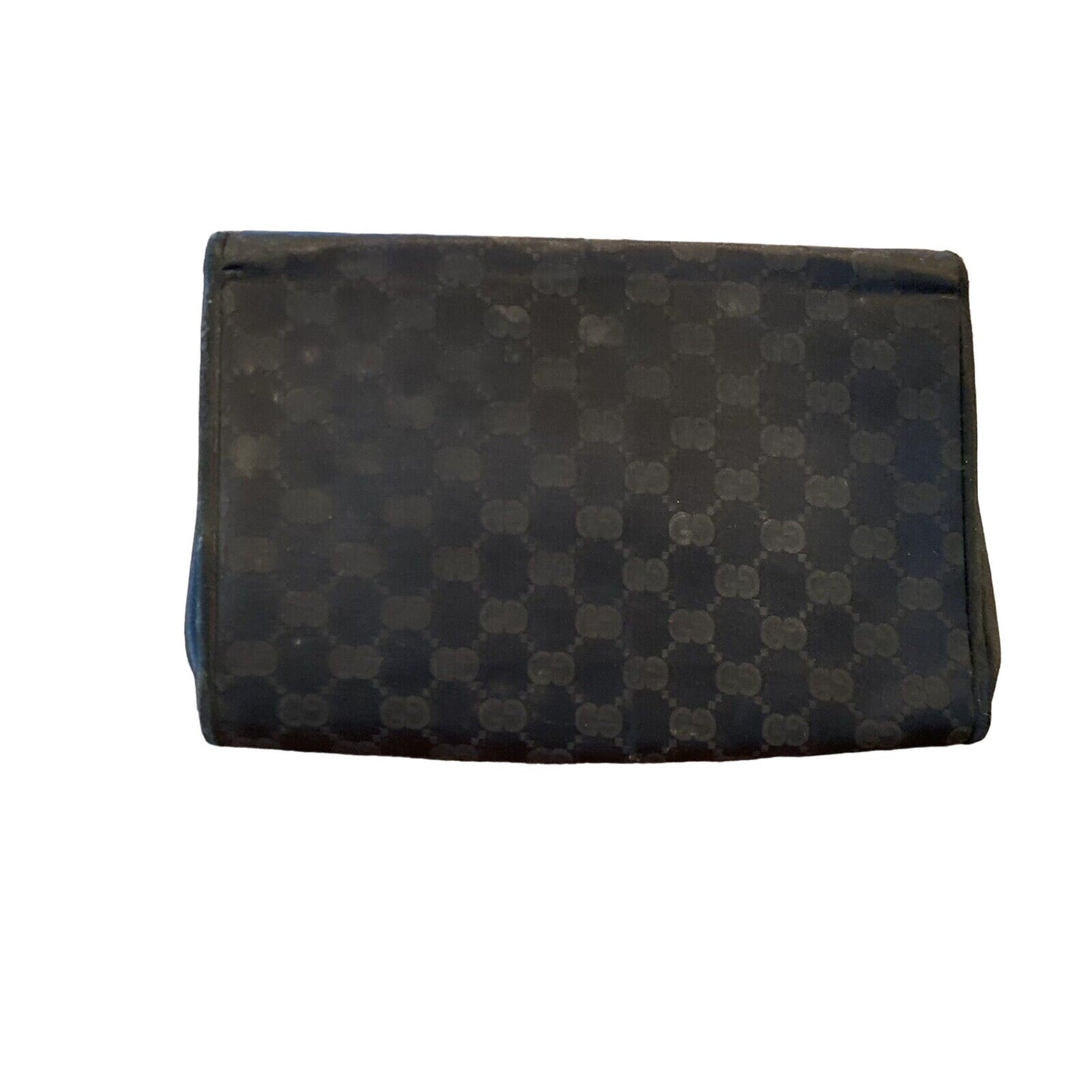 Vintage, one of a kind, Gucci, black Guccissima print silk over leather, two-way style bag with a gold chain link, removable strap