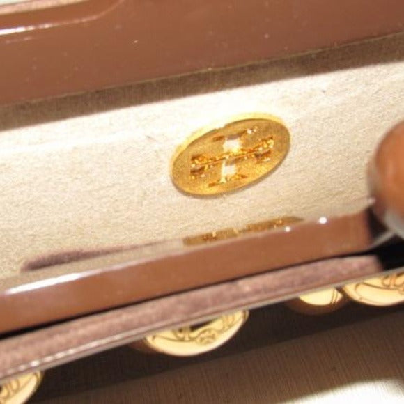 Tory Burch Vintage Brown Lucite and Brown Suede Clutch