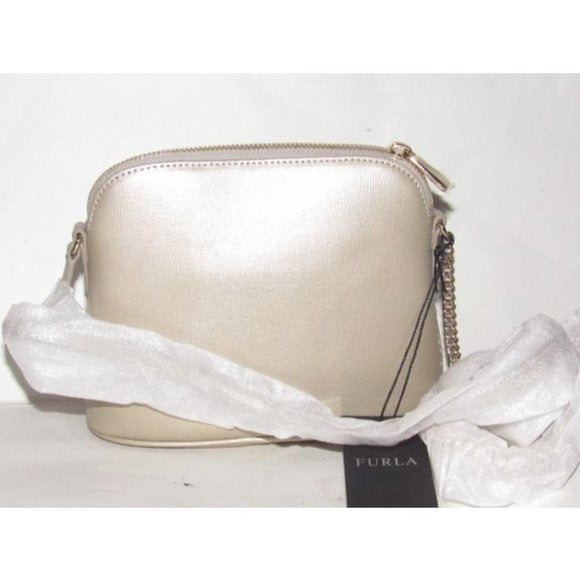 FURLA 'Miky' Pale Gold Leather Cross Body Bag