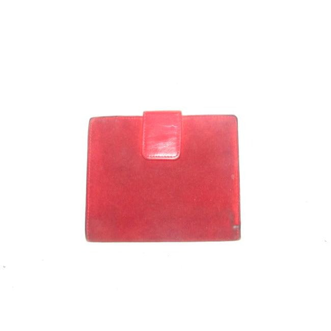 Vintage Gucci Red Suede & Leather Wallet With Gold Horse-bit