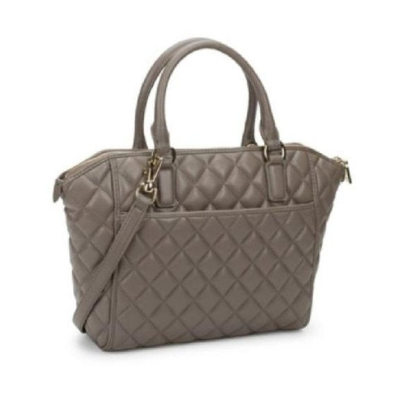 Moschino Grey Quilted Faux Leather 2-way Satchel
