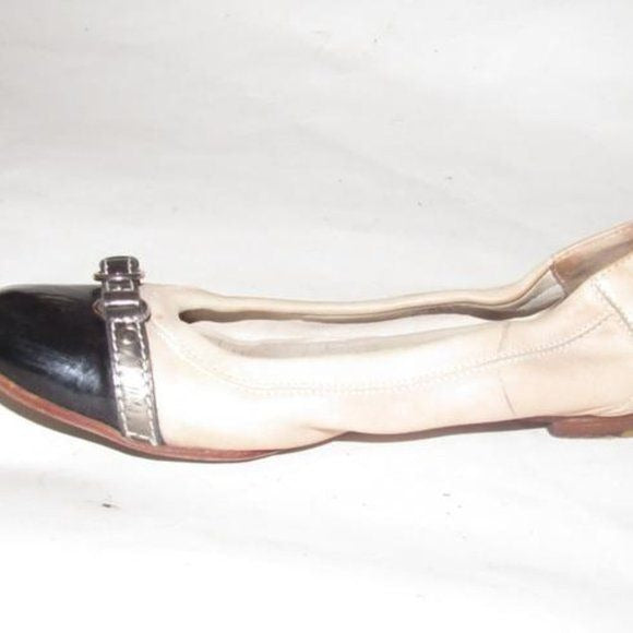Attilio Giusti Leombruni Metallic Ivory Leather Flats