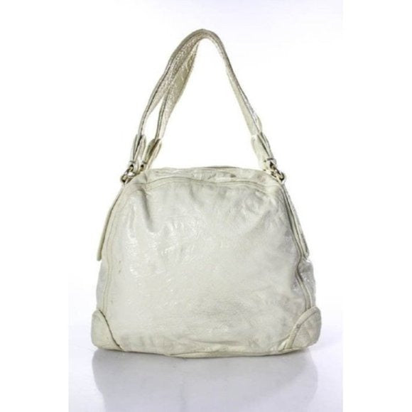 Marc by Marc Jacobs, ivory crinkled patent leather, extra large, satchel style, shoulder purse