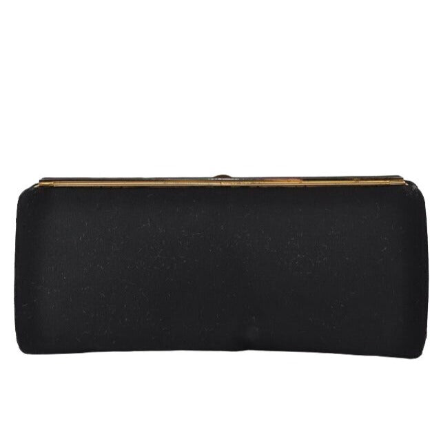 1960's Gucci mod black silk interlocking GG clutch purse