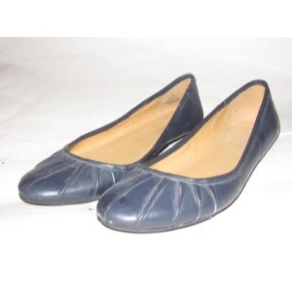 Nine West, Size 7, Navy Blue Modern Ballet Flats with Round Toes