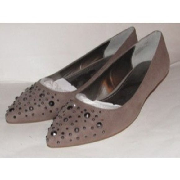 Bandolino DAIMEE Taupe Suede Studded Flats