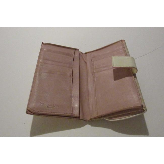 Dior, Pink Trotter/Cherry Print Canvas & Pink Leather, Tri-Fold, Saddle Bag Style Wallet with a Dangling Chrome 'D'