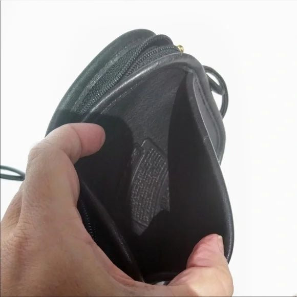 Vintage Coach, 'Hadley' line, hobo style purse in a black buttery soft leather, with a long strap and brass accents