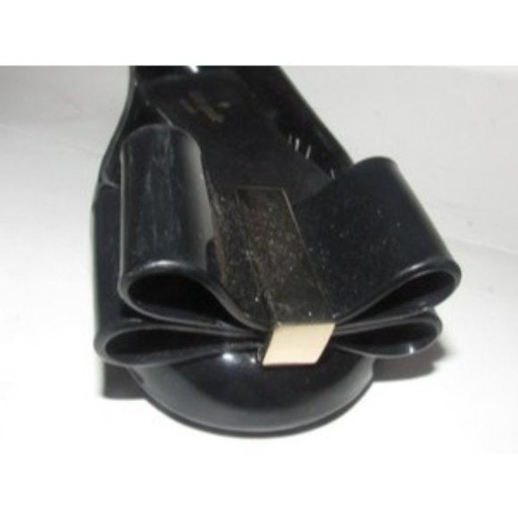 Kate Spade Black Patent Leather Flats w Exaggerated Bow