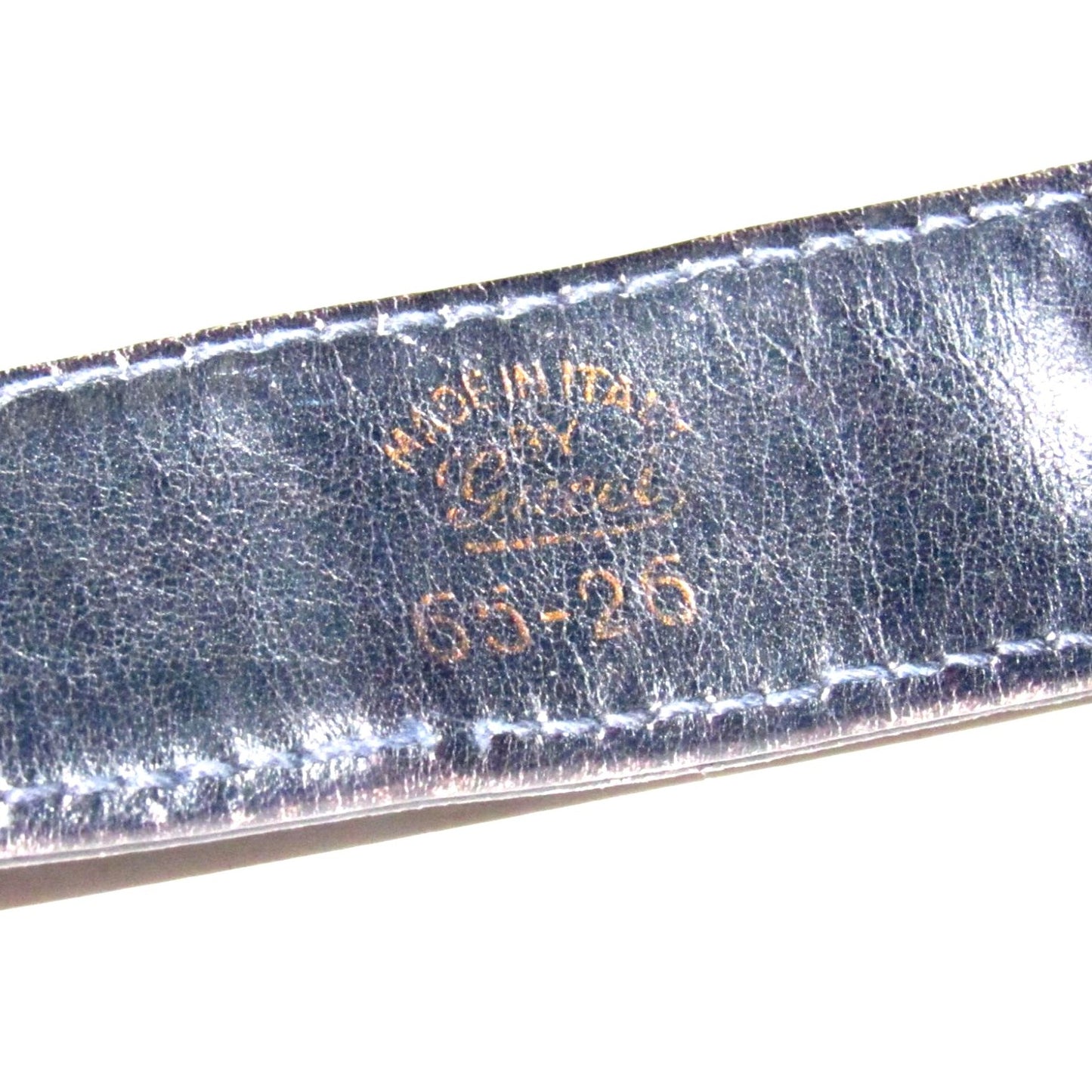 Gucci navy Guccissima leather belt w two- tone GG logo buckle