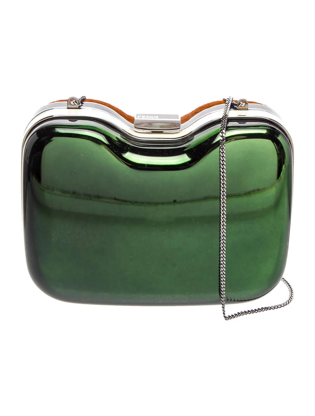 Fendi green Lucite & pony hair two-way minaudiere