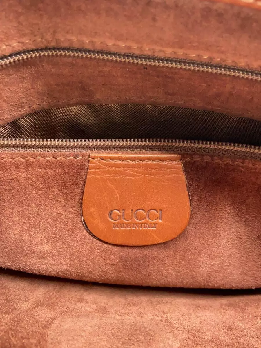 Gucci Chestnut Brown Leather Jackie Bucket Bag with Removable Strap