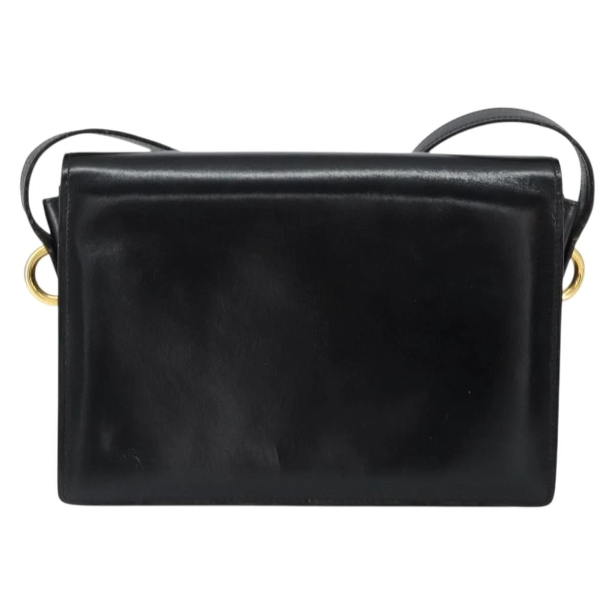 Gucci Black Leather Torchon Cross Body w Bold Gold GG Medallion