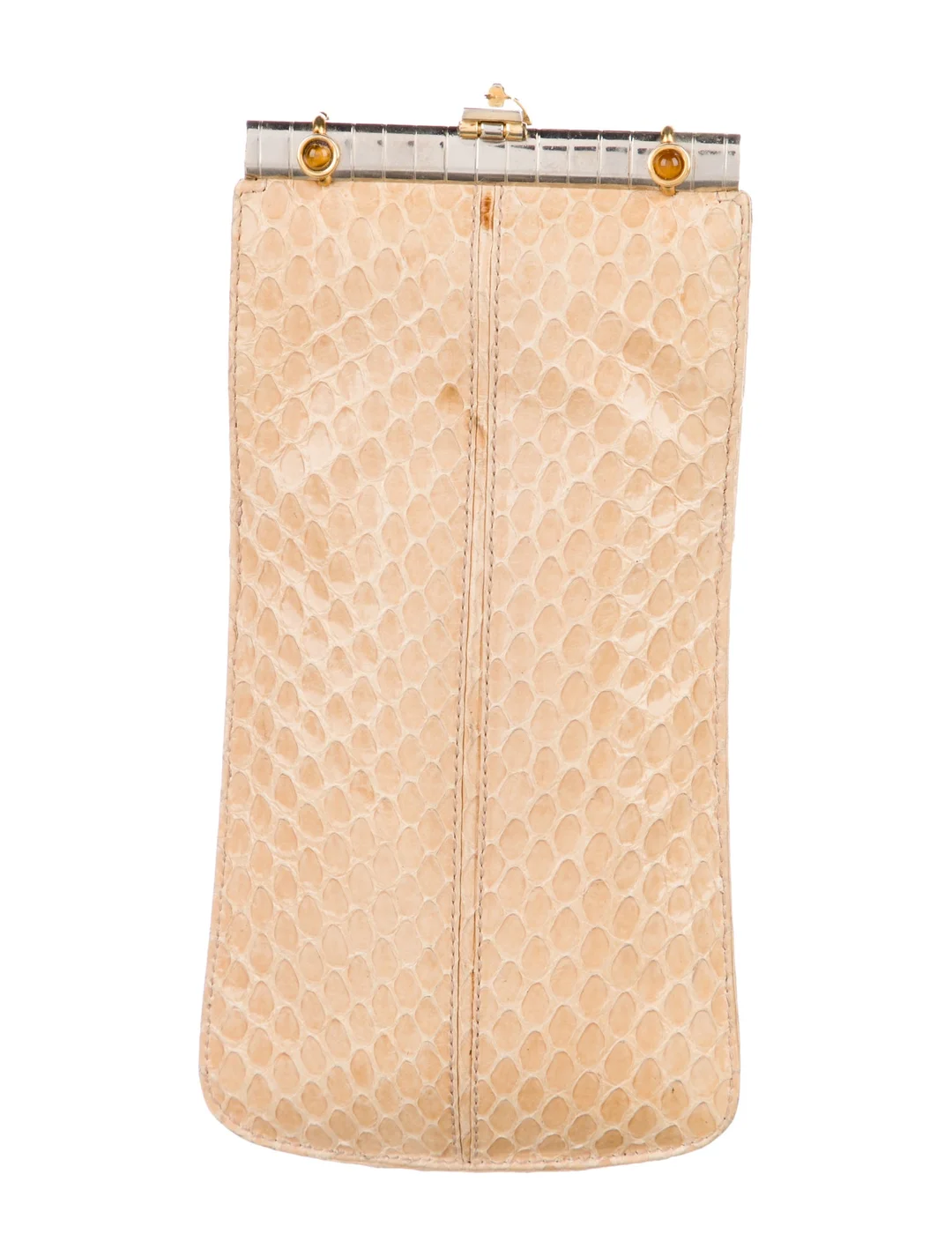 Judith Leiber Snakeskin Case with Tige's Eye Cabochons