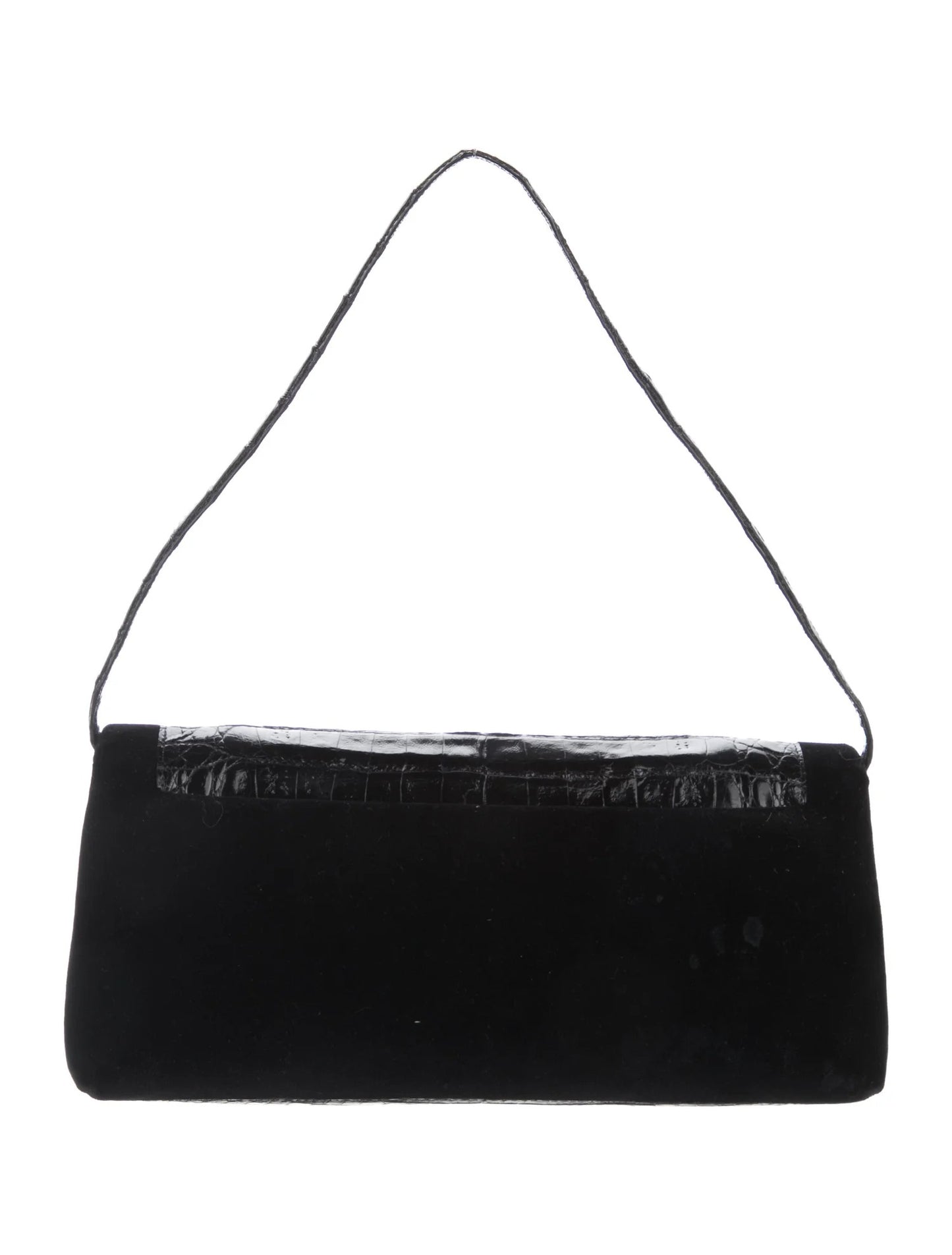 Nancy Gonzalez black crocodile leather shoulder bag
