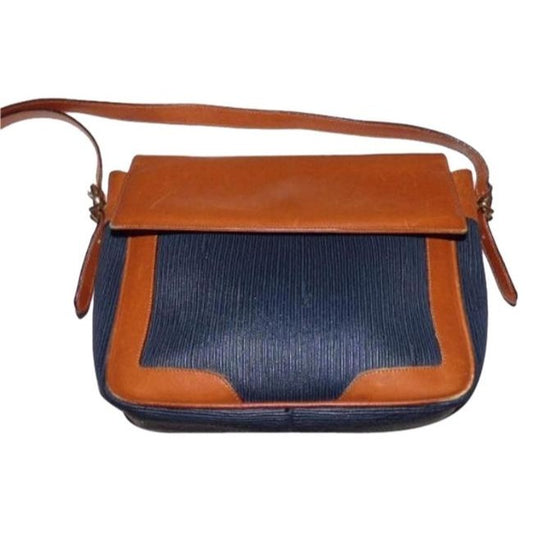 Salvatore Ferragamo Vintage Pursesdesigner Purses Textured Black Coated Canvas And Brown Leather Sho