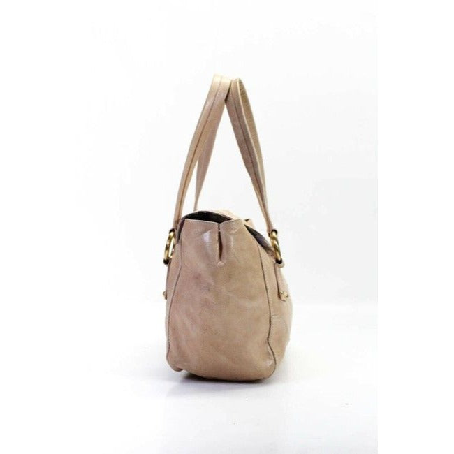 Missoni Pink Leather Satchel W Yellow Enamel Flower Accent