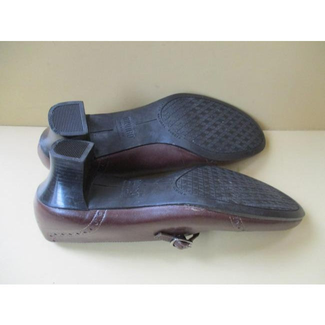 Munro American Brown Mary Jane Stacked Heel Pumps Size Us