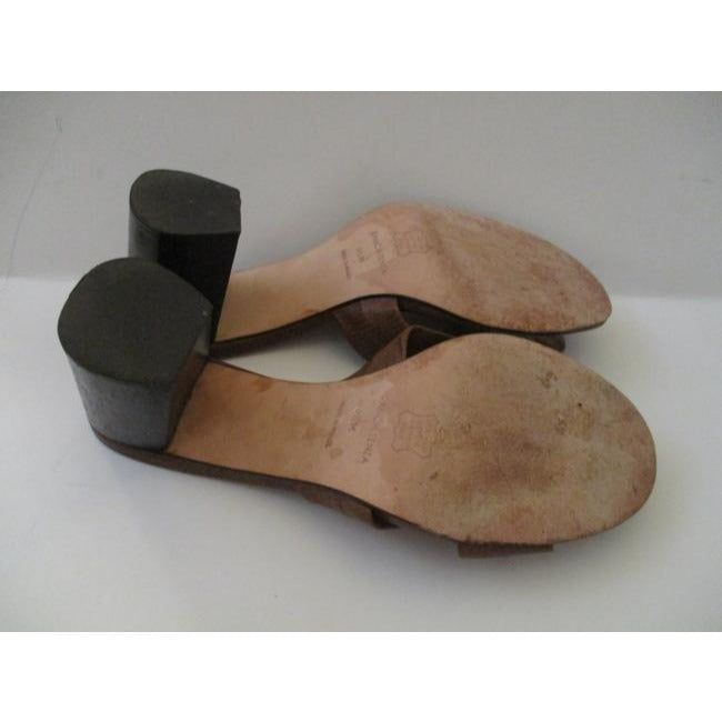 Ramon Tenza Brown Slide Slip On Lizard Turquoise Sandals Size Us