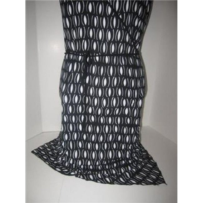 Laundry By Shelli Segal Black And White Mod Diamond Print Knee Length Short Dress