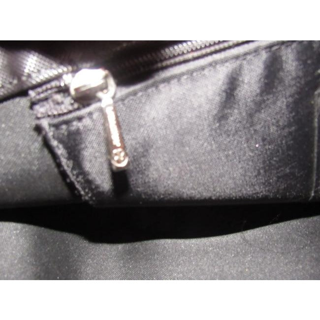 Longchamp Black Heavy Canvas And Hot Pink Leather Tote