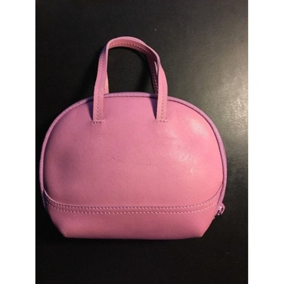 Vintage Furla Bubble Gum Pink Leather Top Handle Bowler Style Purse