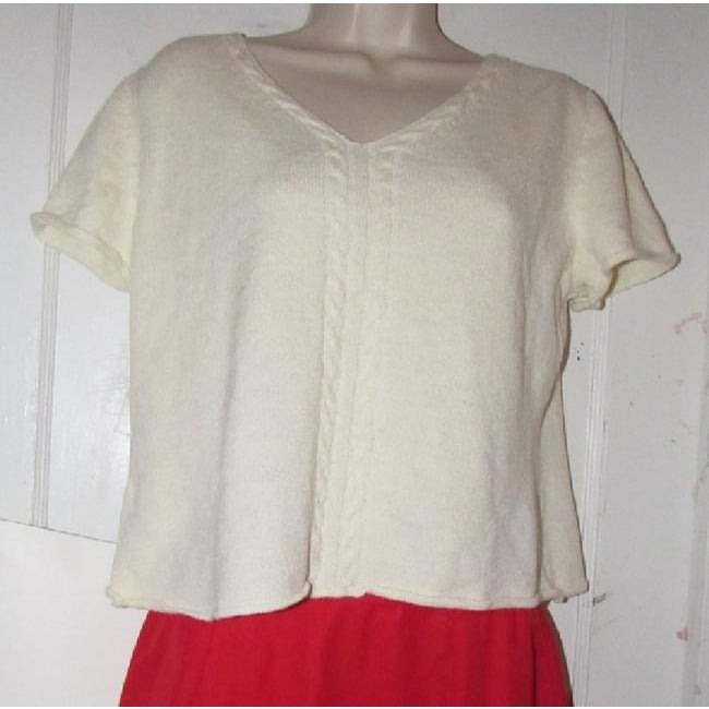 St John Ivory With Braided Sweater Pullover