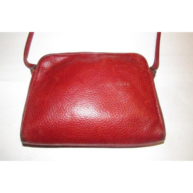 Furla Purses Dark Red Pebbled Leather And Chrome Hardware Shoulder Bag
