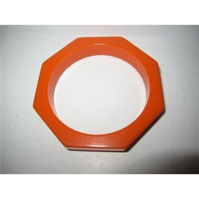 Vintage Art Deco era RARE Octagonal Orange Bakelite Bangle