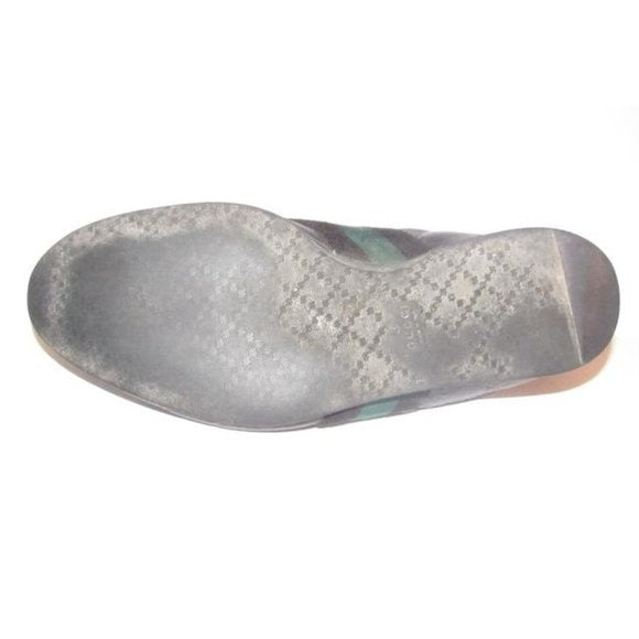 Gucci Navy Leather G Logo Green Stripe Guccissima