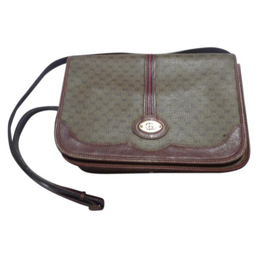 Gucci Vintage Pursesdesigner Purses Brown Leathersmall G Logo Print In Shades Of Brown With Redgreen