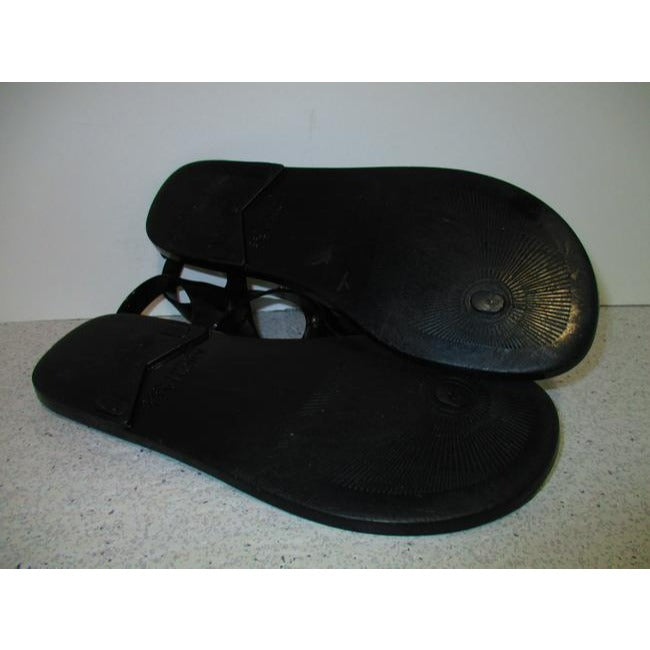 Michael Kors Black Vinyl T Strap Flip Flop Sandals Size Us