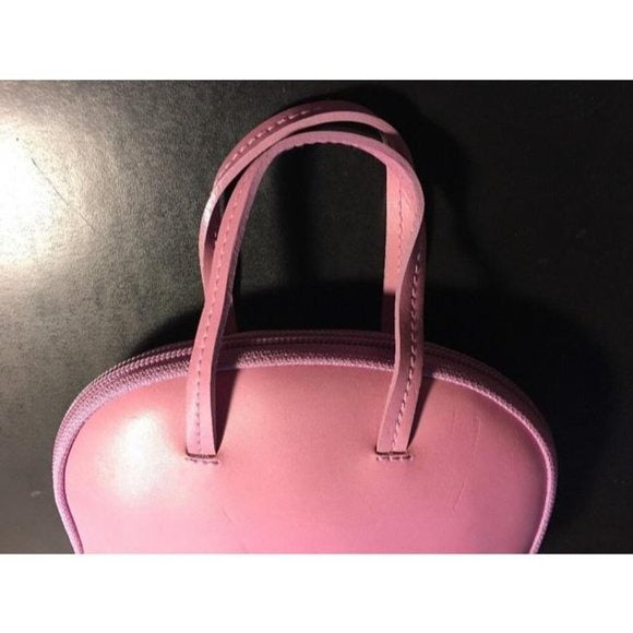 Vintage Furla Bubble Gum Pink Leather Top Handle Bowler Style Purse