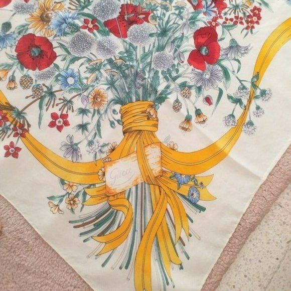 Gucci Colorful Floral Bouquet XL Silk Scarf
